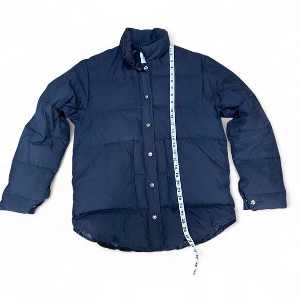STUDIO TOMBOY Dark Navy Puffer Jacket Women’s Size M Quilted Snap Front Coat - Picture 4 of 6